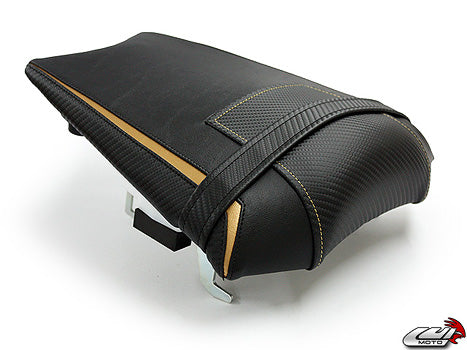 LuiMoto Sport Seat Covers '10-'14 Yamaha FZ8/Fazer 8 - CF Black/Deep Gold - Motostarz USA