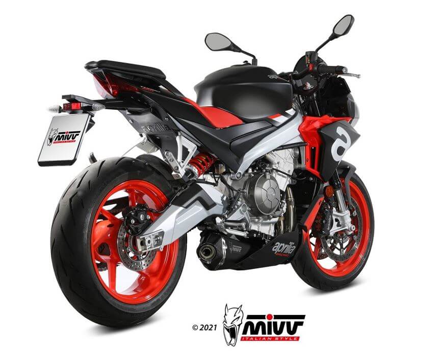 MIVV Delta Race Black Stainless Steel Full Exhaust 20-26 Aprilia Tuono 660