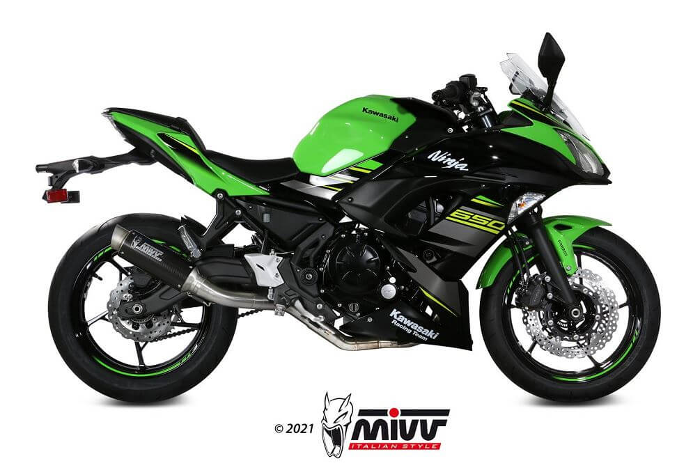 MIVV GP Pro Carbon Stainless Steel Full Exhaust '17-'22 Kawasaki Z650/Ninja 650