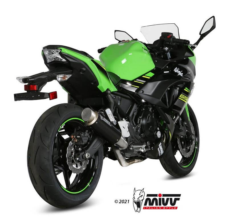 MIVV GP Pro Carbon Stainless Steel Full Exhaust '17-'22 Kawasaki Z650/Ninja 650