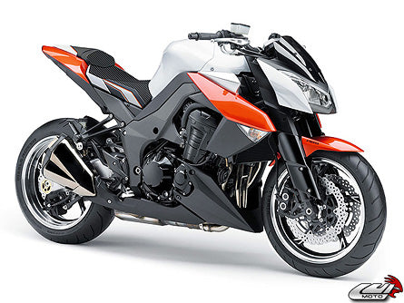LuiMoto Sport Seat Covers '10-'13 Kawasaki Z1000 - CF Black/Orange/White - Motostarz USA