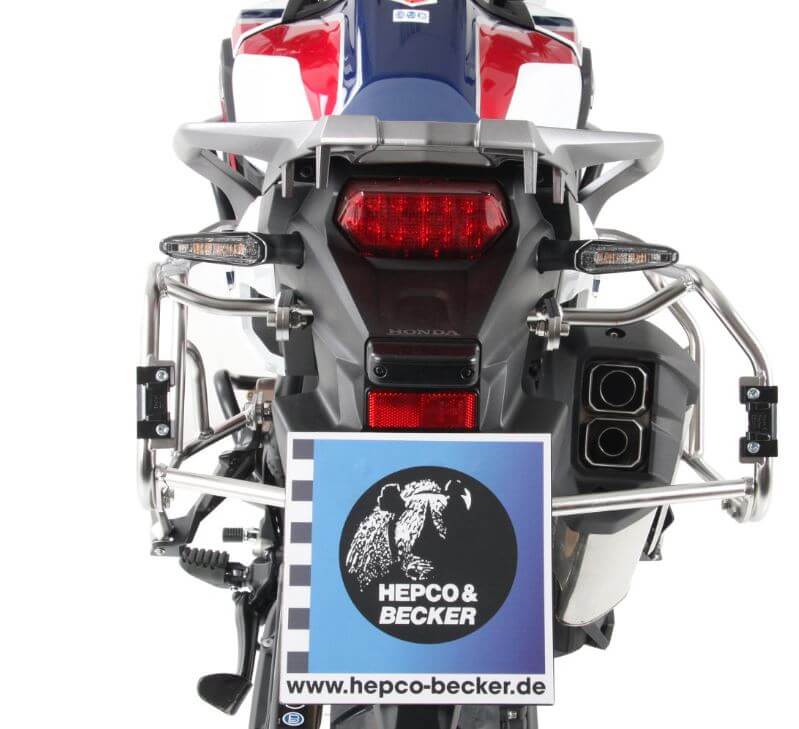 Hepco & Becker Cutout Side Carrier+Black Xplorer Cases Honda