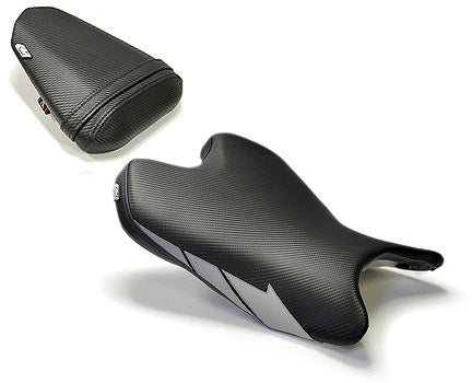 LuiMoto Sport Seat Covers '08-'16 Yamaha YZF R6 - CF Black/Silver - Motostarz USA