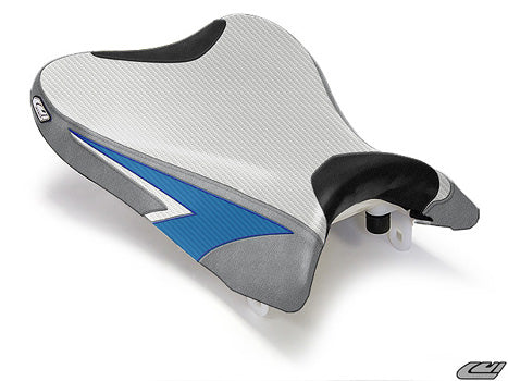 LuiMoto Sport Seat Covers '08-'10 Suzuki GSXR 600/750 - CF Pearl/Silver - Motostarz USA
