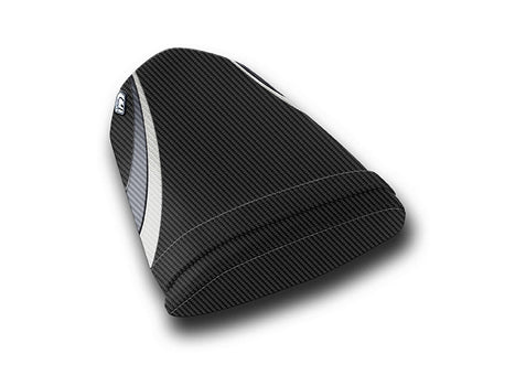 LuiMoto Team Suzuki Seat Covers for 2004-2005 Suzuki GSX-R 600/750 - CF Black/CF Pearl/CF Gunmetal