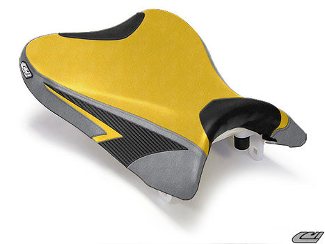 LuiMoto Sport Seat Covers '08-'10 Suzuki GSXR 600/750 - Deep Yellow/Silver - Motostarz USA