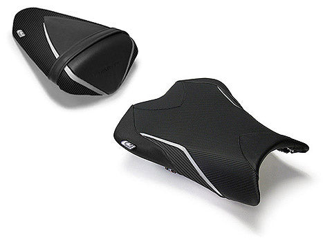LuiMoto Sport Rider Seat Cover '09-'12 Kawasaki ZX6R - CF Black/Silver - Motostarz USA