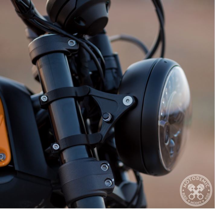 LED headlight for Ducati Scrambler Full Throttle - Round motorcycle optics  approved