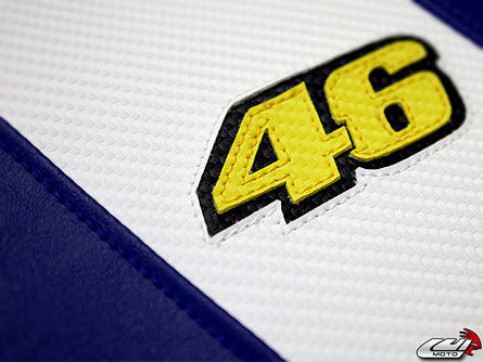 LuiMoto Limited Edition Seat Cover '09-'14 Yamaha YZF R1 - CF White/Blue - Motostarz USA