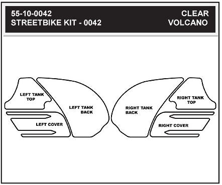 StompGrip Volcano Traction Tank Pad Kit for 2012-2015 Kawasaki Ninja ZX-14R, 2012-2015 ZZR1400