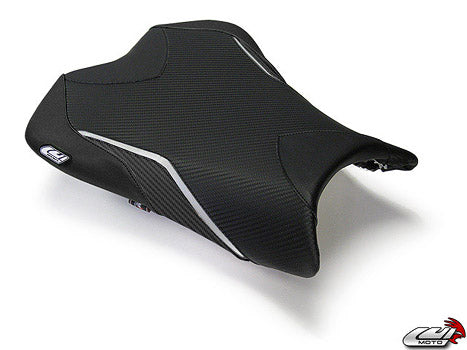 LuiMoto Sport Rider Seat Cover '09-'12 Kawasaki ZX6R - CF Black/Silver - Motostarz USA