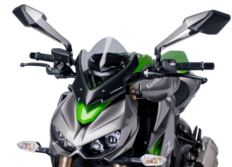 Puig Racing Naked New Generation Windscreens for 2014-2015 Kawasaki Z1000 - Smoke