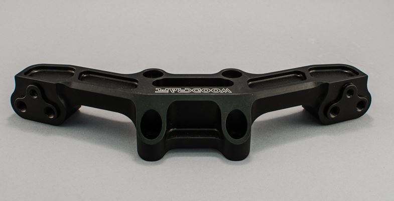 Woodcraft Clip-On Adapter Plate Riser Set w.Long Black Bar for '15-'16 Ducati Scrambler