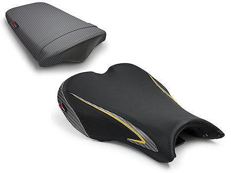 LuiMoto Sport Seat Covers '06-'12 Triumph Daytona 675/R - CF Black/CF Gunmetal - Motostarz USA