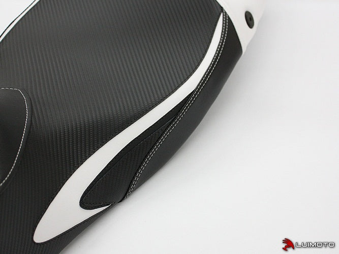 LuiMoto Team Triumph Seat Cover 2007-2012 Triumph Street Triple - Cf Black/White/Black