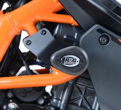 R&G Racing No-Cut Frame Sliders for 2014-2015 KTM RC 125/200/390 | CP0377BL