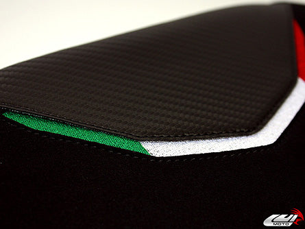 LuiMoto Team Italia Suede Leather Rider Seat Cover '10-'20 MV Agusta F4 - Motostarz USA