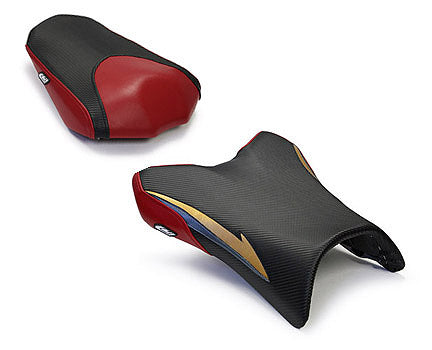 LuiMoto Raven Edition Seat Covers 2006-2013 Yamaha FZ1 - Cf Black/Deep Red