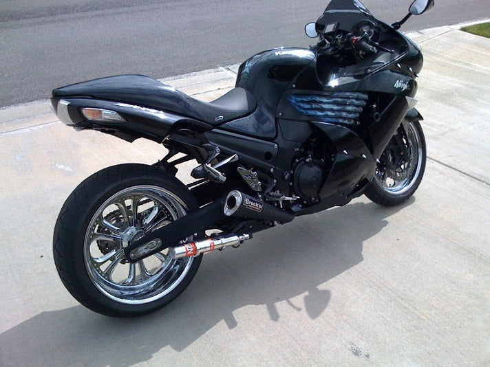 Brocks Performance 14" Alien Head 2 Black Full Exhaust System 2006-2011 Kawasaki ZX-14