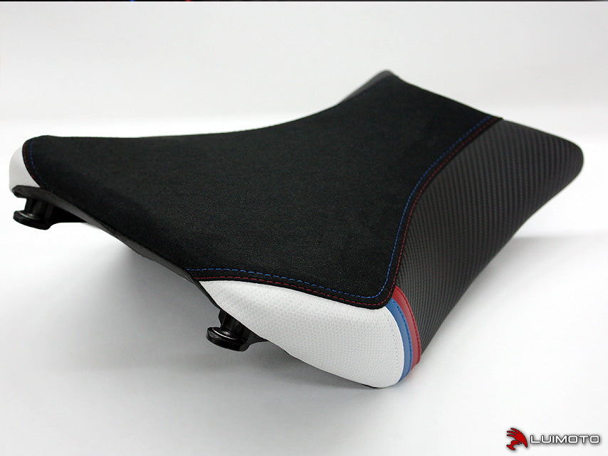 LuiMoto Motorsports Edition Seat Cover 2012-2014 BMW S1000RR - Black  Suede/Cf Pearl