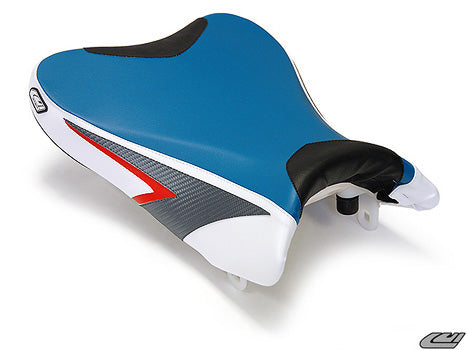 LuiMoto Sport Seat Covers '08-'10 Suzuki GSXR 600/750 - 2009 Blue/White - Motostarz USA