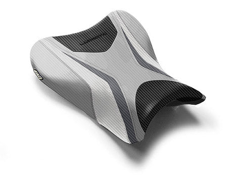 LuiMoto Team Suzuki Seat Covers 2007-2008 Suzuki GSX-R1000 - Cf Black/Silver/Gunmetal/White