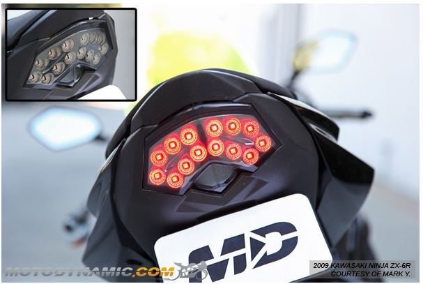 Motodynamic Sequential LED Tail Light For '09-'12 Kawasaki ZX6R, '08-'10 ZX10R, '07-'09 Z1000 - Smoke