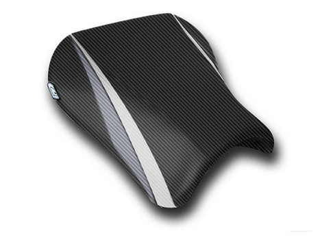 LuiMoto Team Suzuki Seat Covers for 2004-2005 Suzuki GSX-R 600/750 - CF Black/CF Pearl/CF Gunmetal