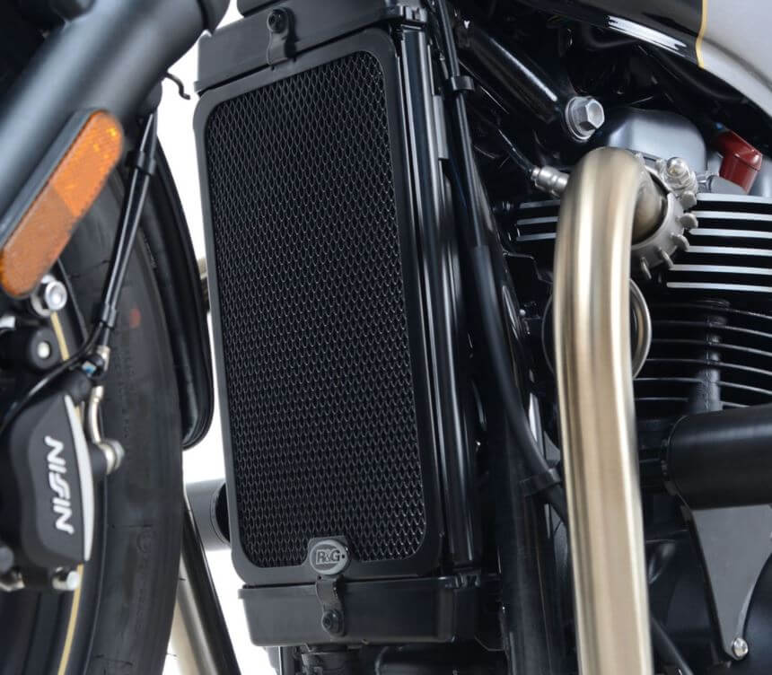 R&G Racing Aluminium Radiator Guard Triumph '16-'19 Bonneville T120, '16-'18 Street Twin/Cup, '16-'18 Thruxton 1200 - Motostarz USA