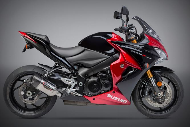 Yoshimura Signature ALPHA SS-SS-CF Slip-On Exhaust '16-'19 Suzuki GSXS 1000/F
