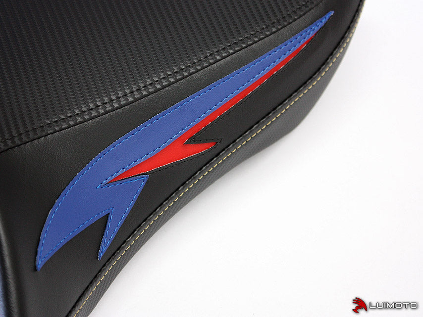 LuiMoto Tribal Flight Seat Covers for 2008-2015 Honda CB1000R - CF Black/Deep Blue/Red