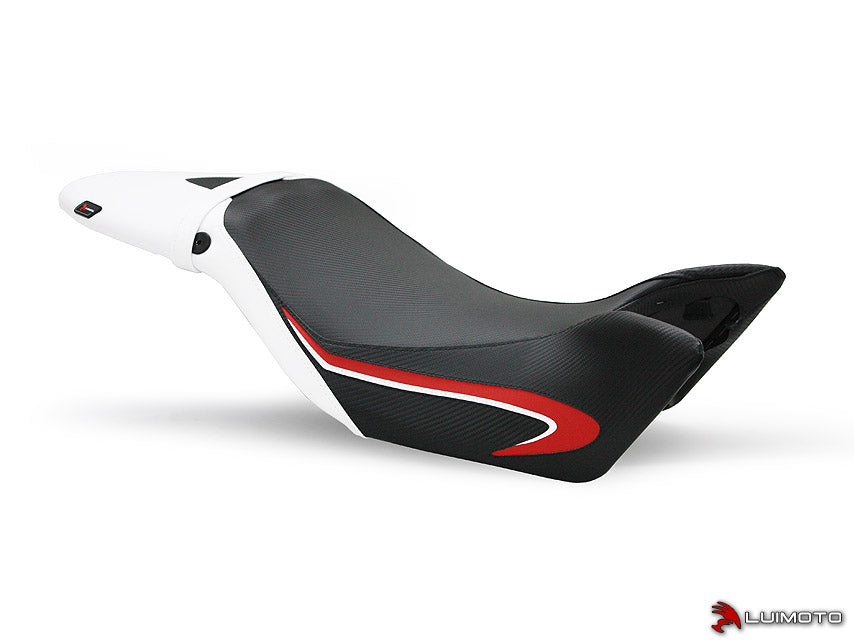 LuiMoto Team Triumph Seat Cover 2011-2015 Triumph Speed Triple / R - CF Black/White/Red