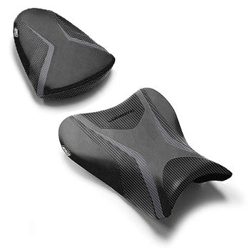 LuiMoto Team Suzuki Seat Covers 2007-2008 Suzuki GSX-R1000 - Cf Black/Black/Gunmetal