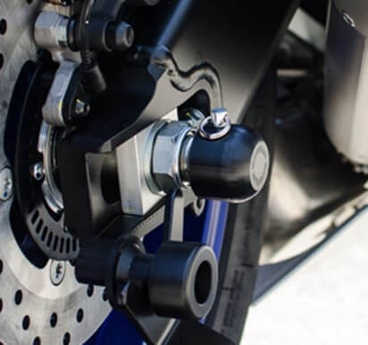 Woodcraft Rear Axle Slider Kit Yamaha '03-'20 R6 /'06-'15 FZ1/ '21+ MT-09