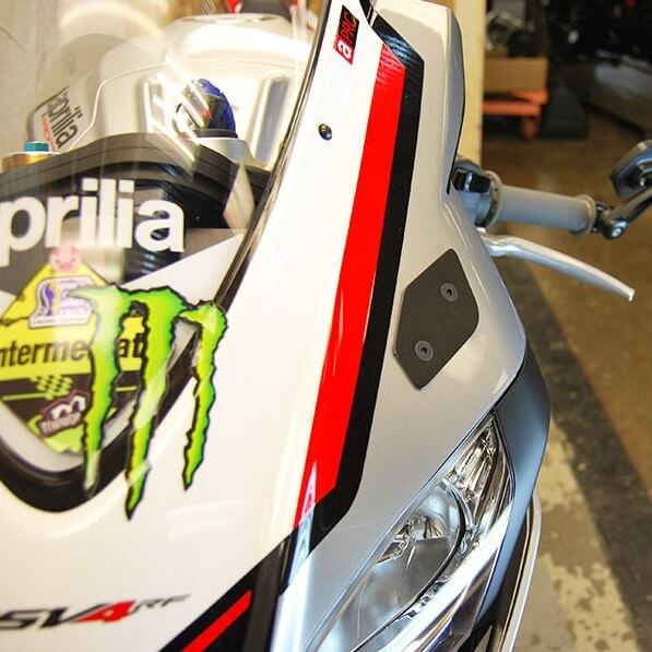 New Rage Cycles Mirror Block Off Plates for Aprilia RSV4