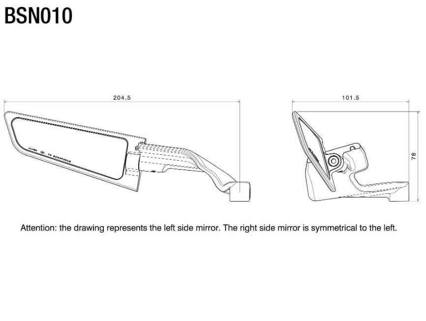 Rizoma Stealth Naked Mirror (Adapter Required)