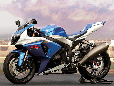 LuiMoto Sport Seat Covers '09-'16 Suzuki GSXR 1000 - Blue/Silver - Motostarz USA