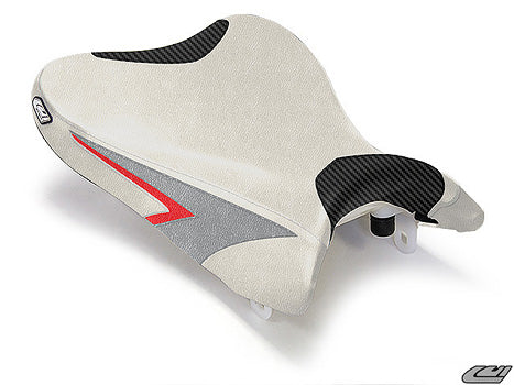 LuiMoto Sport Seat Covers '08-'10 Suzuki GSXR 600/750 - Pearl/Silver - Motostarz USA