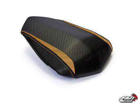 LuiMoto Sport Seat Covers '09-'14 Yamaha YZF R1 - CF Black/AL Gold - Motostarz USA
