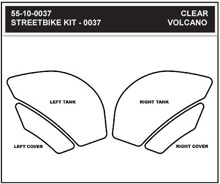 StompGrip Volcano Traction Tank Pad Kit for 2009-2015 Kawasaki NINJA ZX-6R