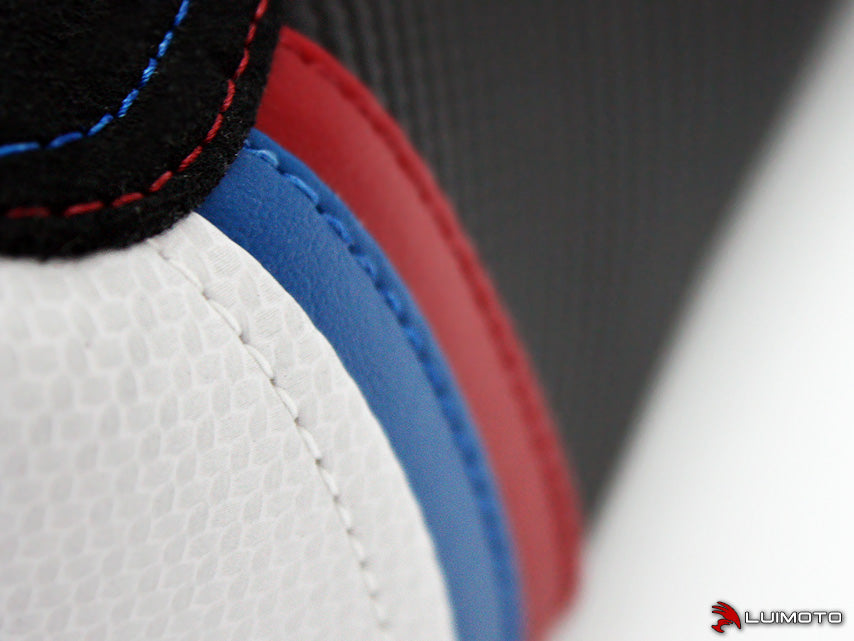 LuiMoto Motorsports Edition Seat Cover 2012 BMW S1000RR - Black Suede/Cf Pearl