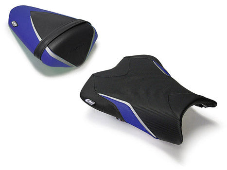 LuiMoto Sport Rider Seat Cover '09-'12 Kawasaki ZX6R - CF Black/Blue - Motostarz USA