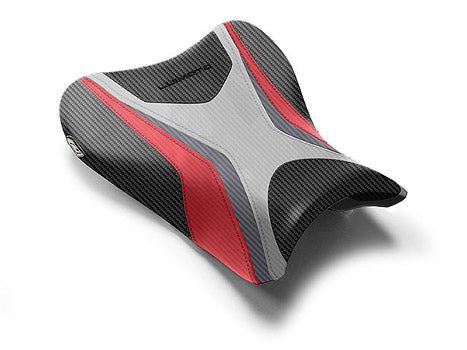 LuiMoto Team Suzuki Seat Covers 2007-2008 Suzuki GSX-R1000 - Cf Black/Silver/Gunmetal/Red