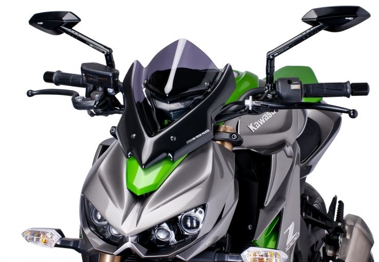 Puig Racing Naked New Generation Windscreens for 2014-2015 Kawasaki Z1000 - Dark Smoke