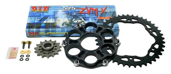 Drive Systems Superlite RS7 525 Pitch Steel Quick Change Sprocket Kit w. D.I.D ZVMX Series X-Ring Sealed Chain for Ducati 1198, Diavel '11-'14