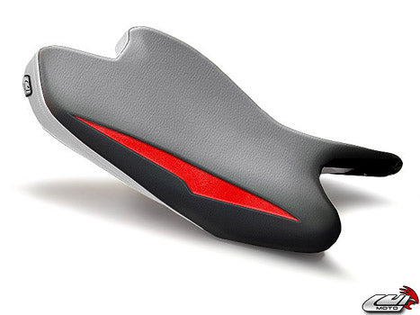 LuiMoto Raven Edition Seat Cover '08-'16 Yamaha YZF R6 - Silver/Red/White - Motostarz USA