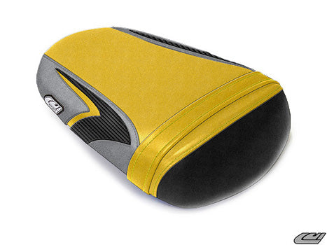 LuiMoto Sport Seat Covers '08-'10 Suzuki GSXR 600/750 - Deep Yellow/Silver - Motostarz USA