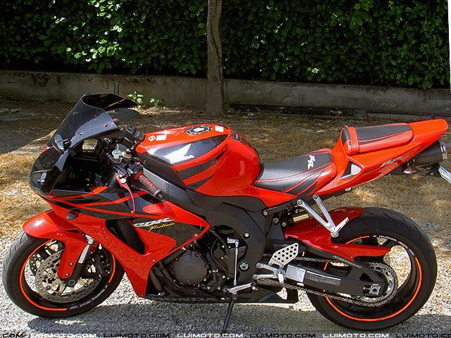 LuiMoto Tribal Flight CF Seat Covers 2004-2007 Honda CBR1000RR - CF Black/CF Red