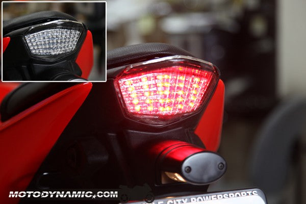 Motodynamic Sequential LED Tail Light for 2008-2012 Kawasaki Ninja 250R - Clear