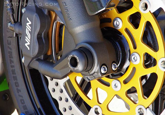 Sato Racing Axle Sliders / Protectors for '09-'12 Kawasaki ZX-6R, '08-'15 ZX-10R